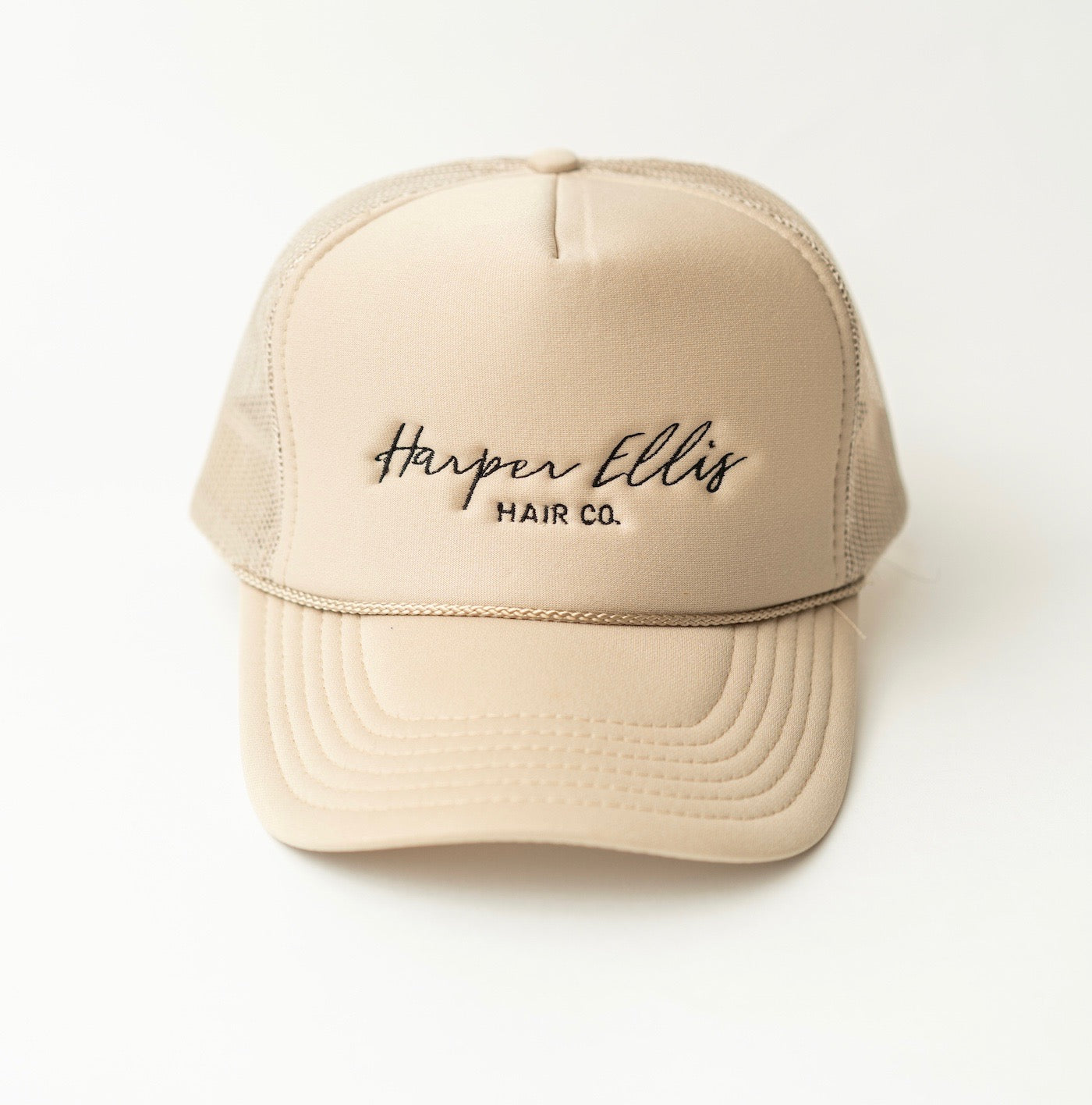 Harper Ellis Hair Beige Hat Co. Trucker 